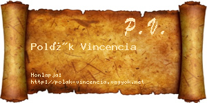 Polák Vincencia névjegykártya